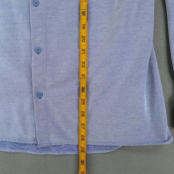 Lululemon Shirt Mens Large Blue Solid Button Up Pocket Live in Practice Stretch - Picture 7 of 7